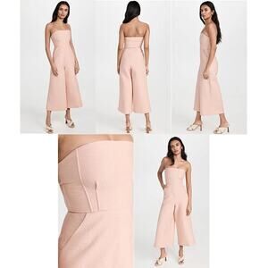 Rachel Comey Summons Jumpsuit Blush Size 0 Foam Jacquard Cotton Strapless Romper